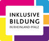 Logo Inklusion: abstrakte, geometrische Grafik mit Schriftzug "Inklusive Bildung Rheinland-Pfalz"