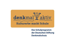 Logo "denkmal aktiv" mit Schrifzug "Das Schulprogramm der Deutschen Stiftung Denkmalschutz"